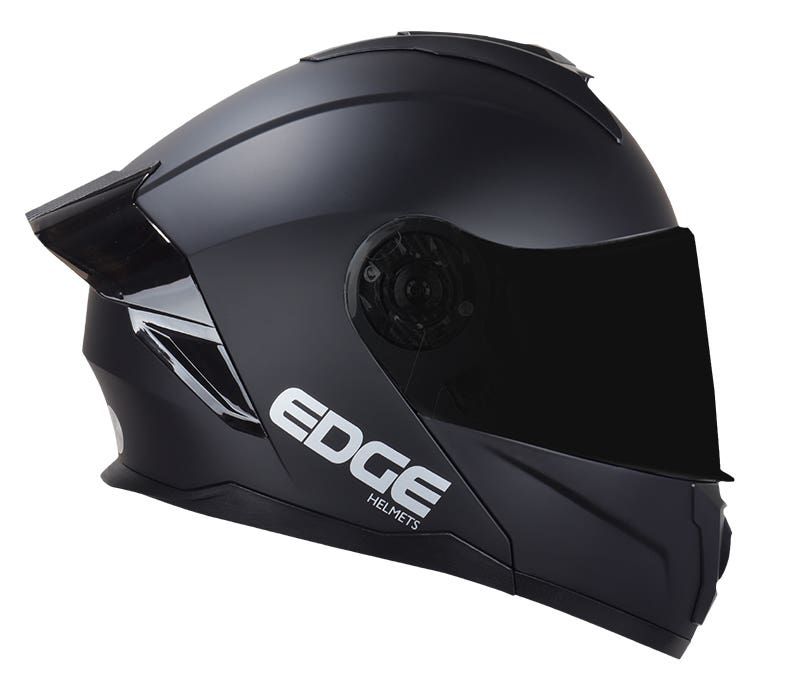 casco edge abatible boston negro con luz led xl