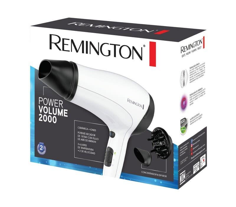 secadora de cabello remington d3015 (110) f ceramica-iones